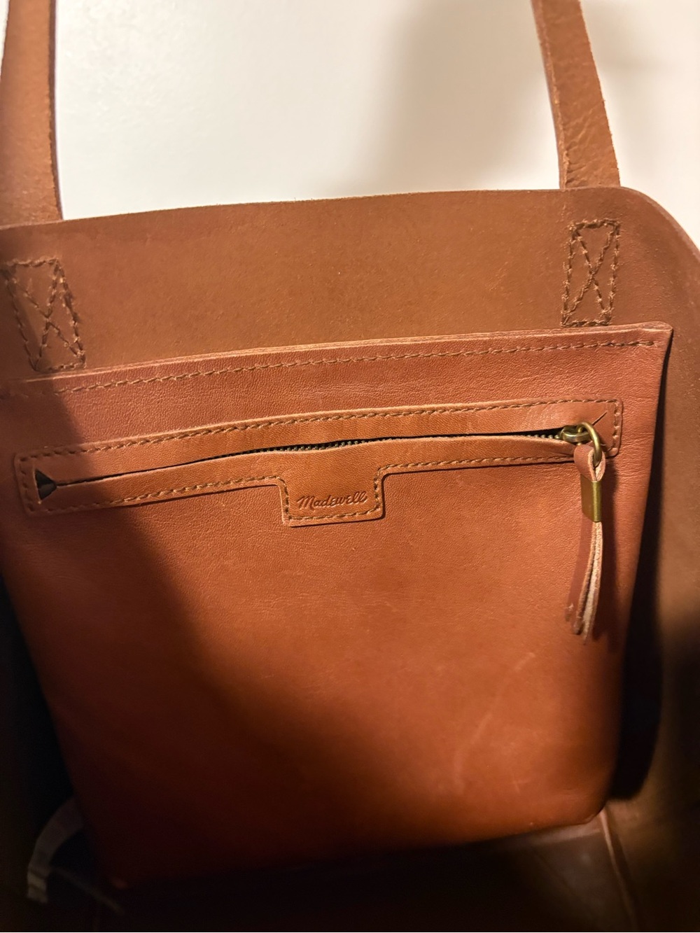 Madewell The Zip-Top Medium Transport Tote in English Saddle - Picture 5 of 7
